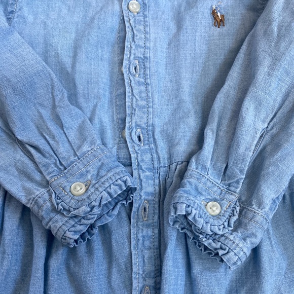 Dress denim polo Ralph Lauren girls 18m - Picture 4 of 6